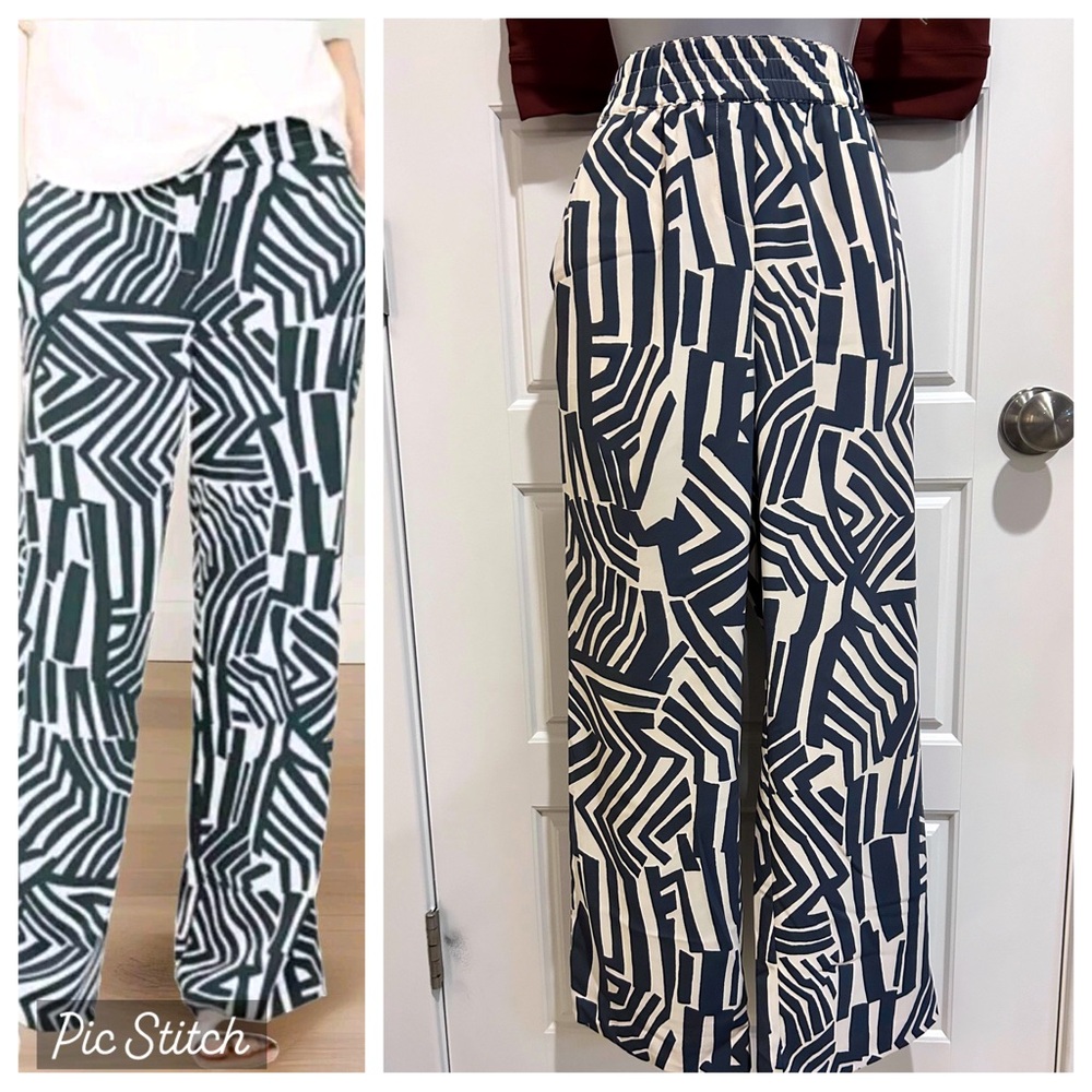 Loft Abstract Print Work Pants - image 1